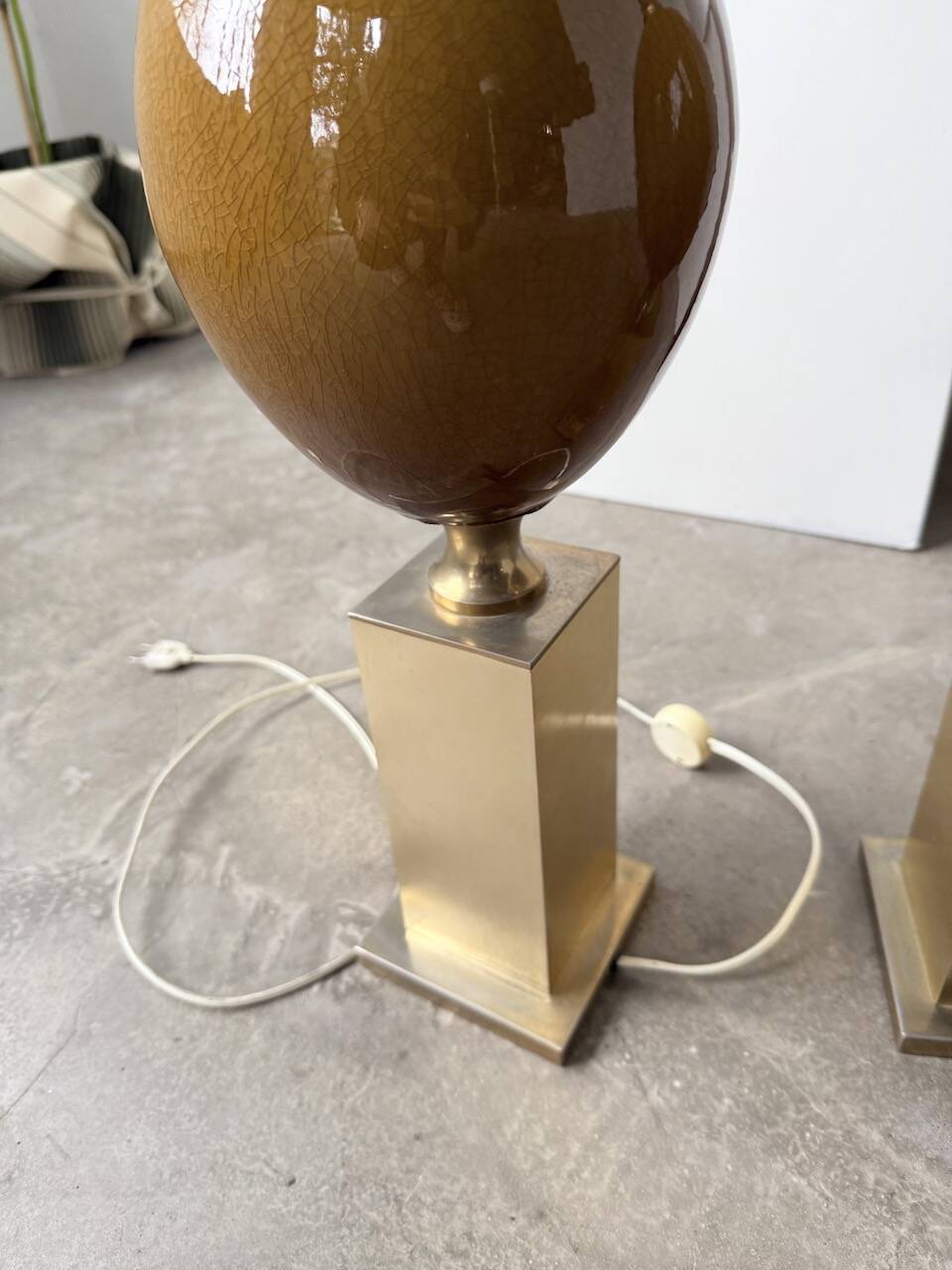 Pair of Philippe Barbier table lamps from the 70s