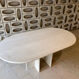 Ligne Roset travertine vintage dining table