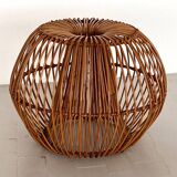 Bamboo Stool with new cushion, 1960s
