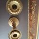 Pair of large candlesticks in gilded brass, 19th century.