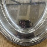 Oval tray in silver metal