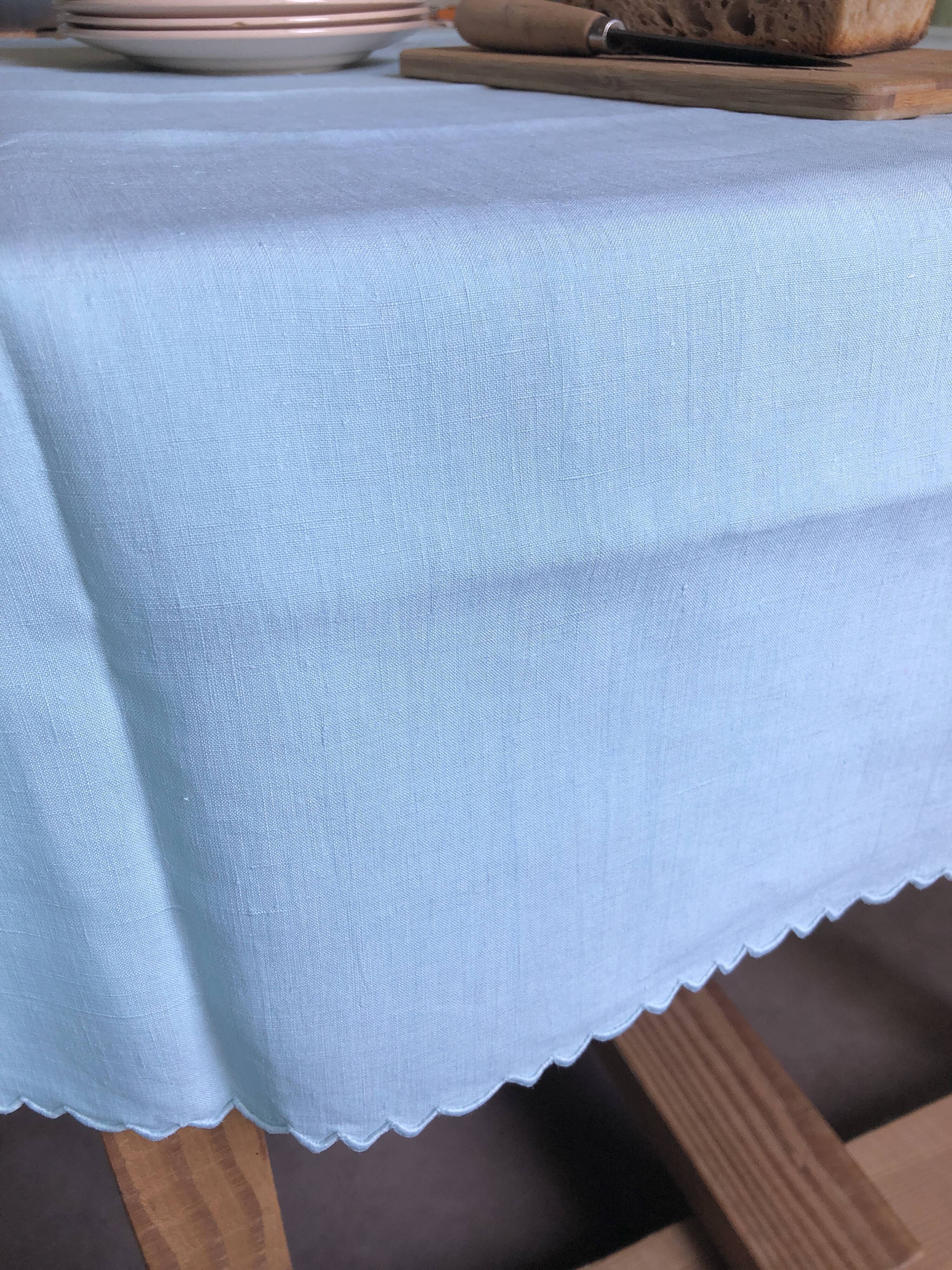 Tea cloth in pure linen aqua