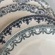 Lot 4 assiettes plate terre de fer bleu faïence ancienne - terre de fe