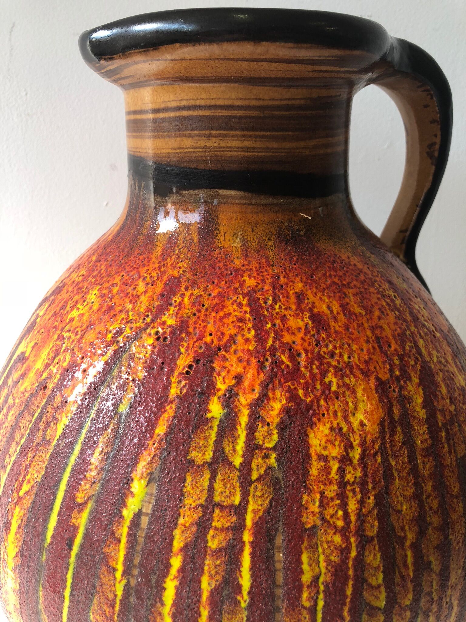 Saint Clement glazed ceramic 60s pitcher