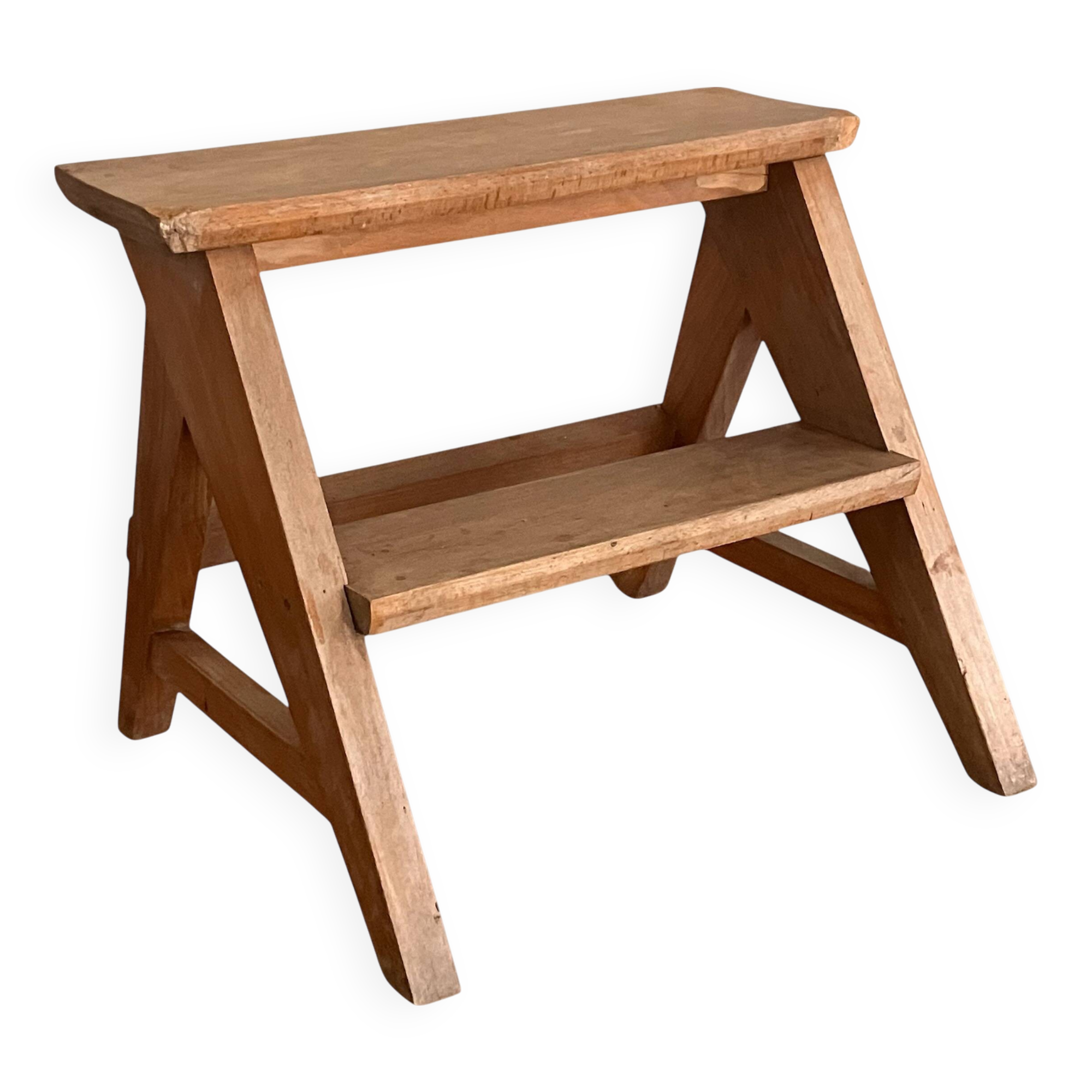Step stool, small wooden workshop stepladder