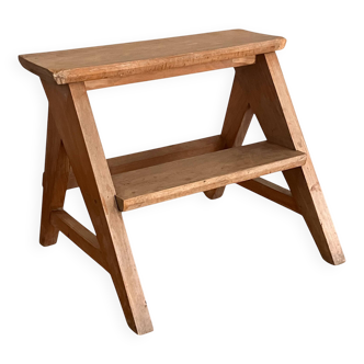 Step stool, small wooden workshop stepladder