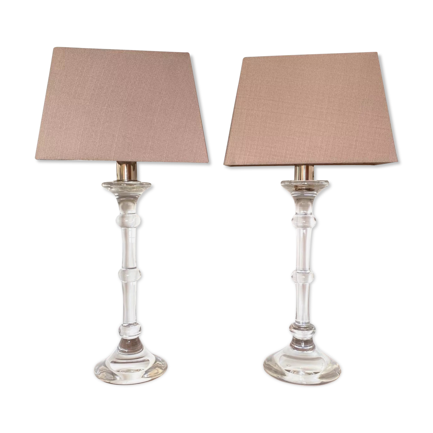 Pair Val Saint Lambert table Tiffany Lamps by Ingo Mauro