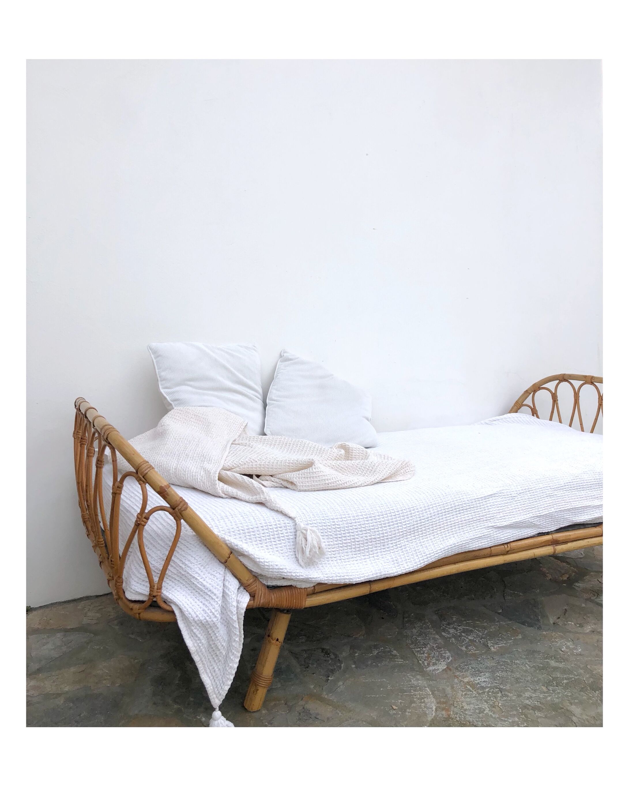 Vintage rattan bed