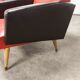Paire de fauteuils rockabilly pieds compas 60