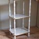 Solid turned wood and formica faux marble shelf to install wood 60s