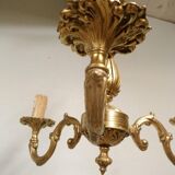 Louis xv bronze 3 branch chandelier vintage timeless elegance