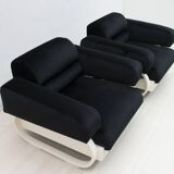 Pair of Mid-Century Modern Italian Velvet Armchairs, 1960s