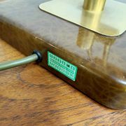 Vintage French brass and marble dessin desk lamp 1960