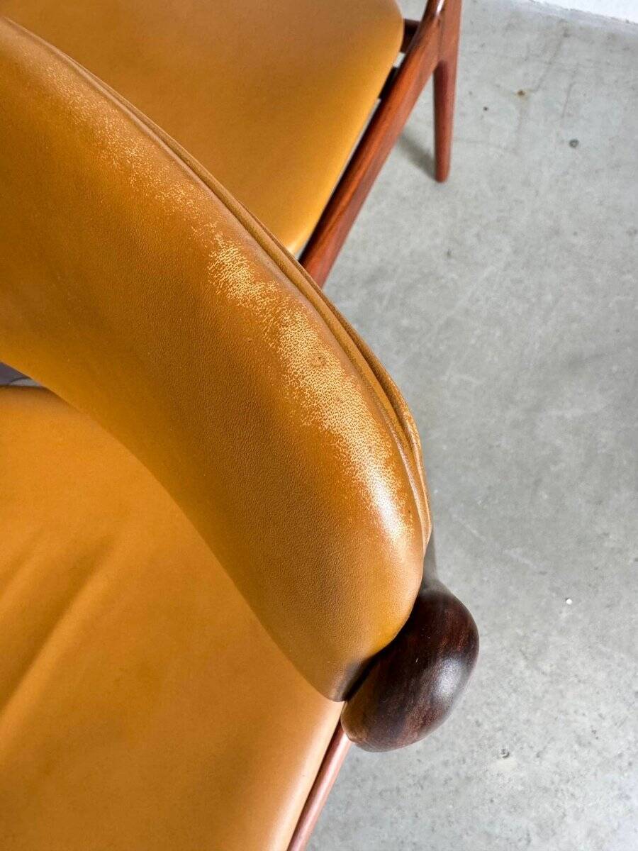 Ensemble de chaises vintage en skaï et palissandre