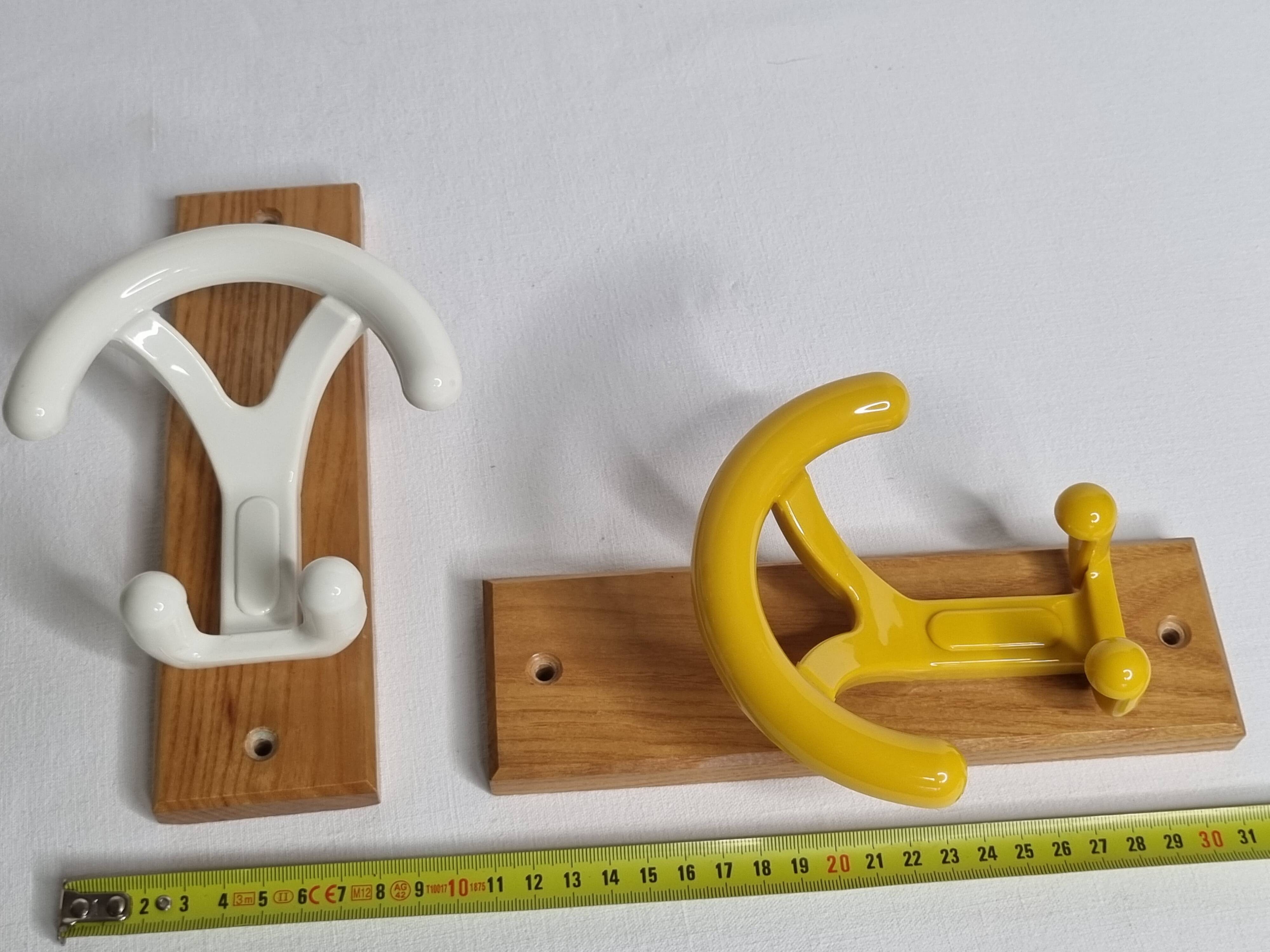 Pair of vintage "Ghidini Italy" coat hooks, two hooks, 20 cm