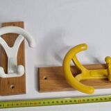 Pair of vintage "Ghidini Italy" coat hooks, two hooks, 20 cm