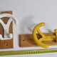 Pair of vintage "Ghidini Italy" coat hooks, two hooks, 20 cm