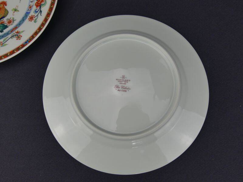 2 assiettes plates décor "Au Coq" Haviland