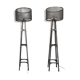 Pair of vintage industrial style metal lampposts