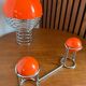 Patère double "Boule" Orange & Chrome  Space Age