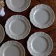 6 flat plates Digoin Sarreguemines ivory model (ø 24,5cm)