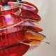 Danish Space Age hanging lamp made of plexiglass "leaves" with mirror reflex
