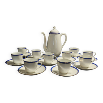 Coffee service ten cups Limoges porcelain early 20th century