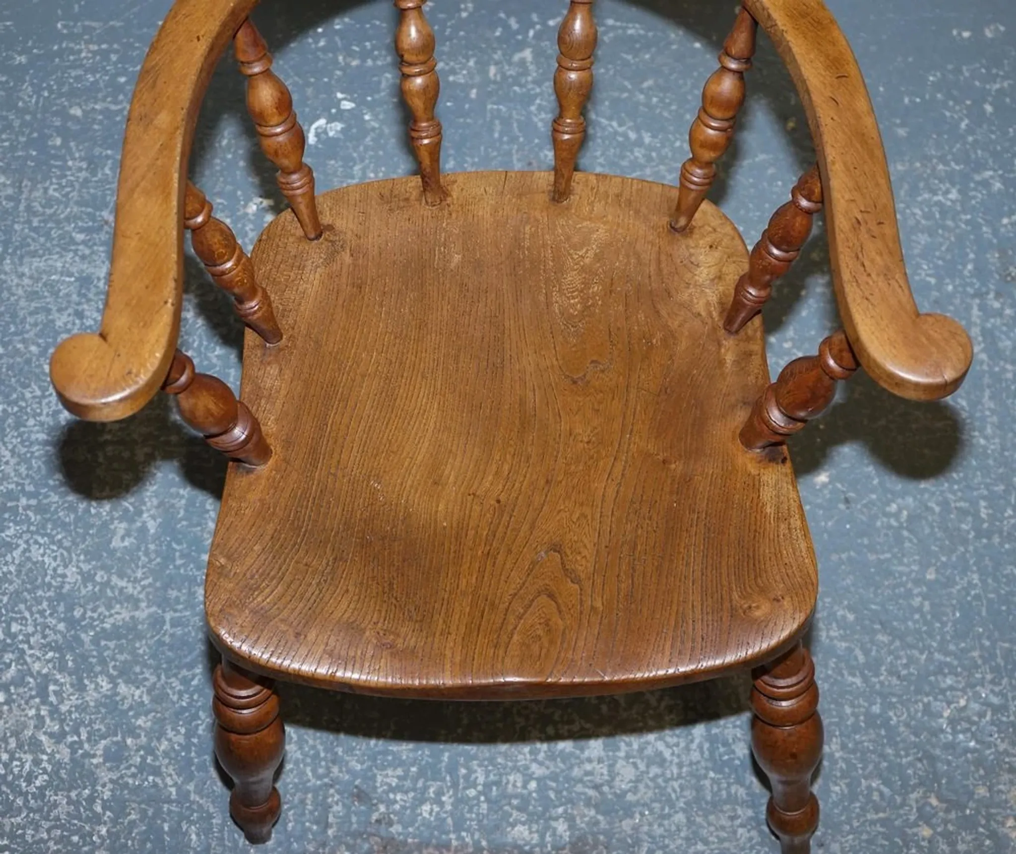 Edwardian Oak Captain's Chair for Smokers, 1900s