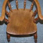 Edwardian Oak Captain's Chair for Smokers, 1900s