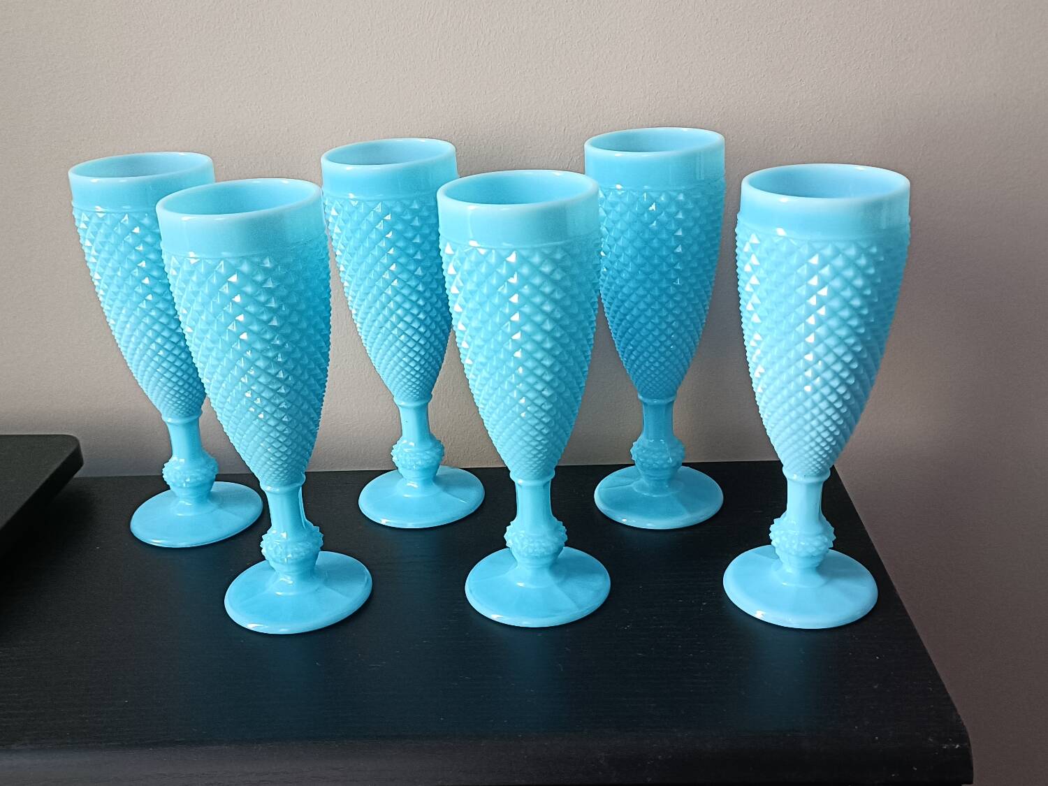 Turquoise Opaline Flutes