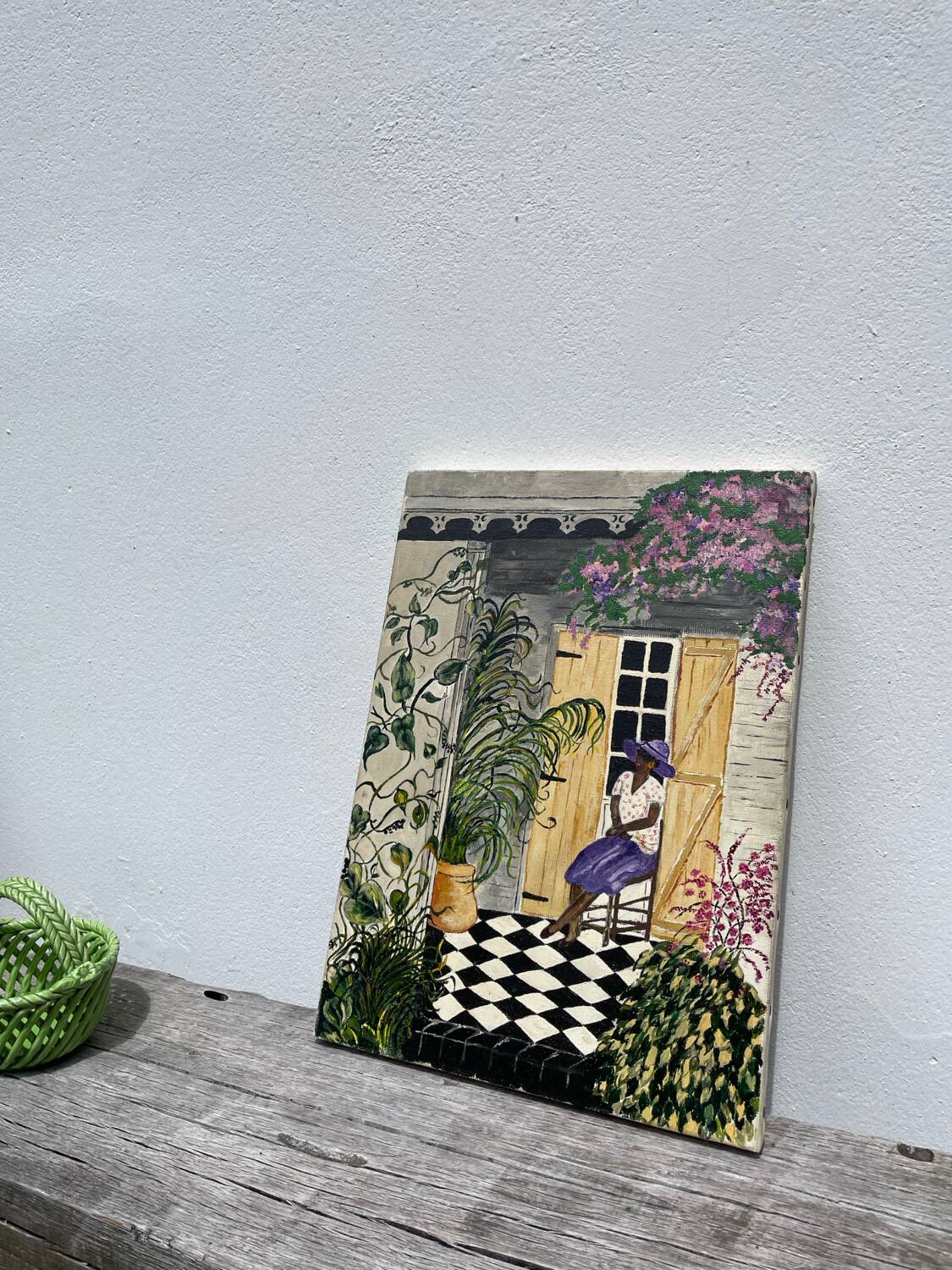 Native painting winter garden oil painting on canvas