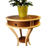 Pedestal table - small round table in wooden marquetry