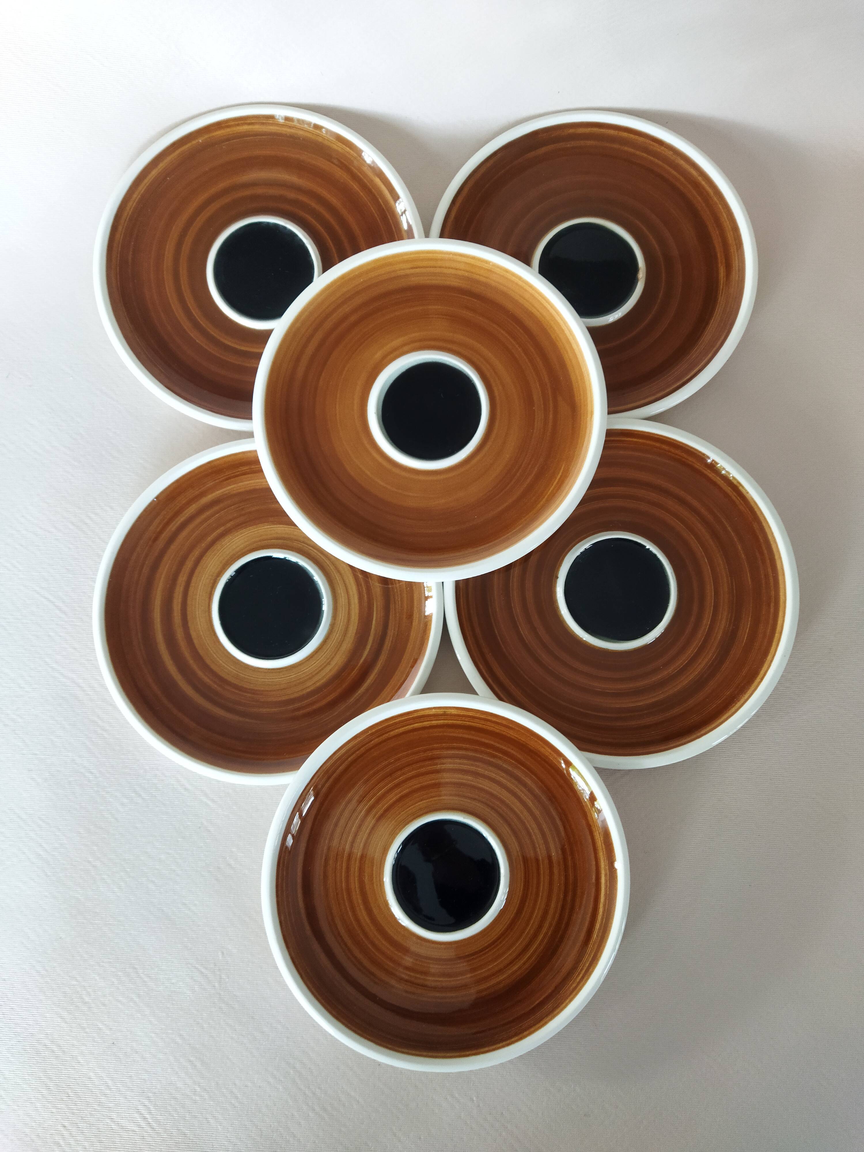 Lot de 6 soucoupes Kimono Boch La Louvière