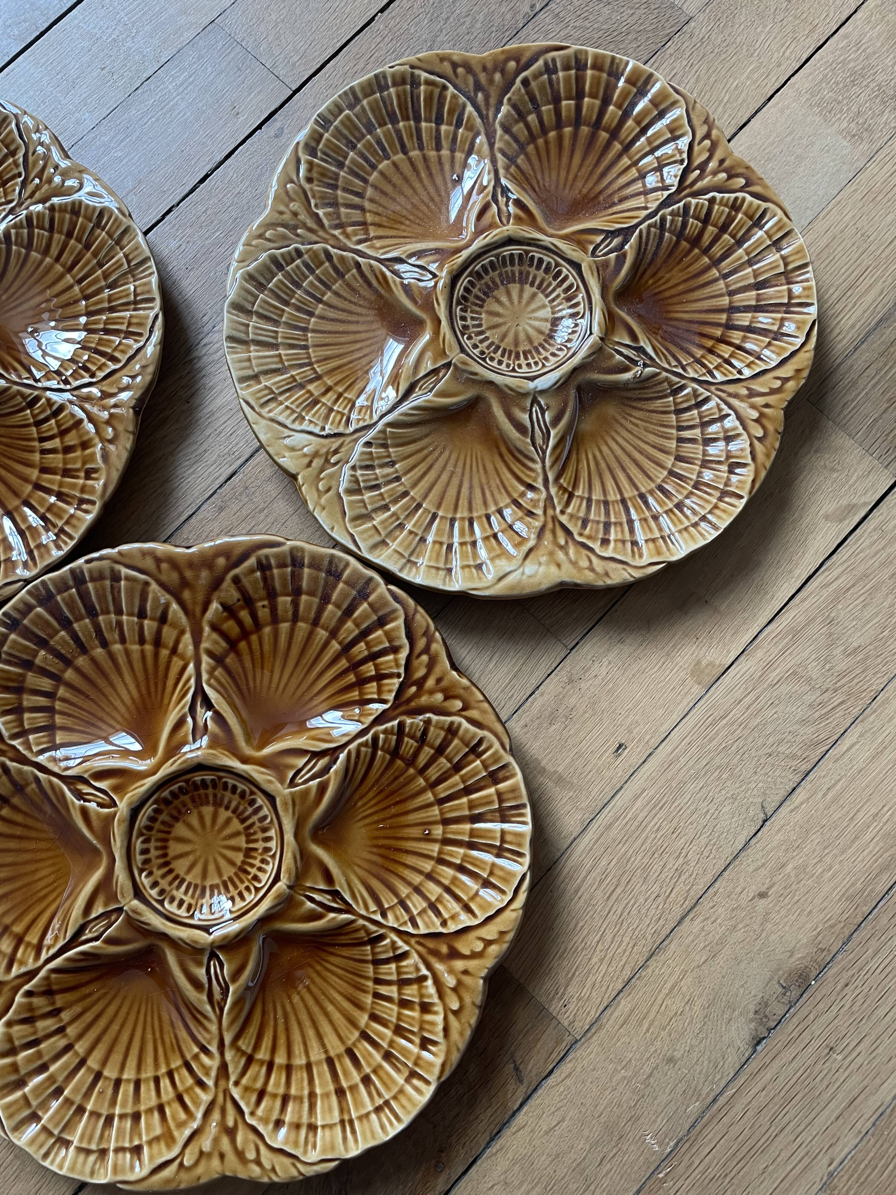 3 oyster plates from Sarreguemines 250907