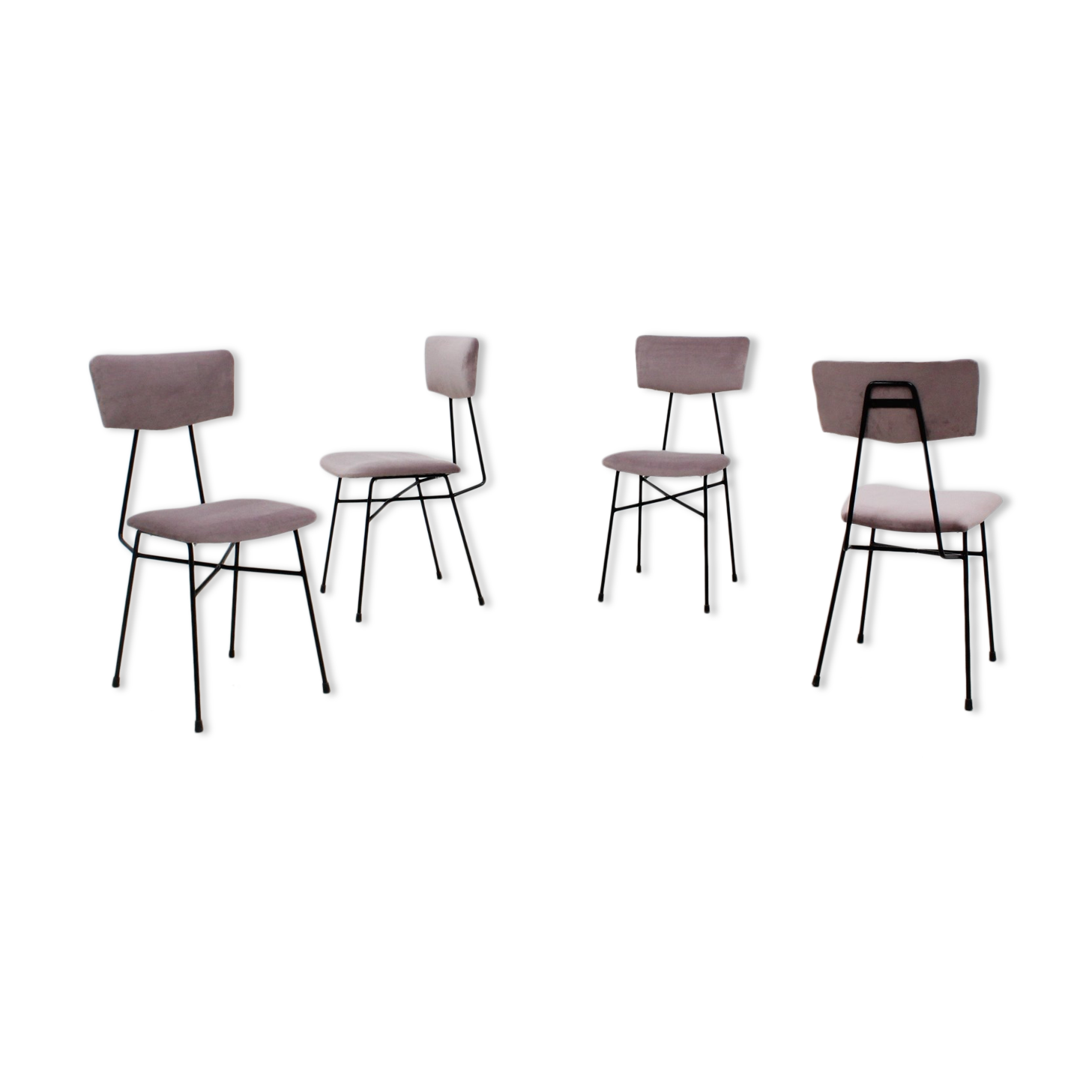 Set of 4 Italian mid century style dining chairs 1950s