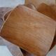 Set plates and Scandinavian dish in vintage solid wood
