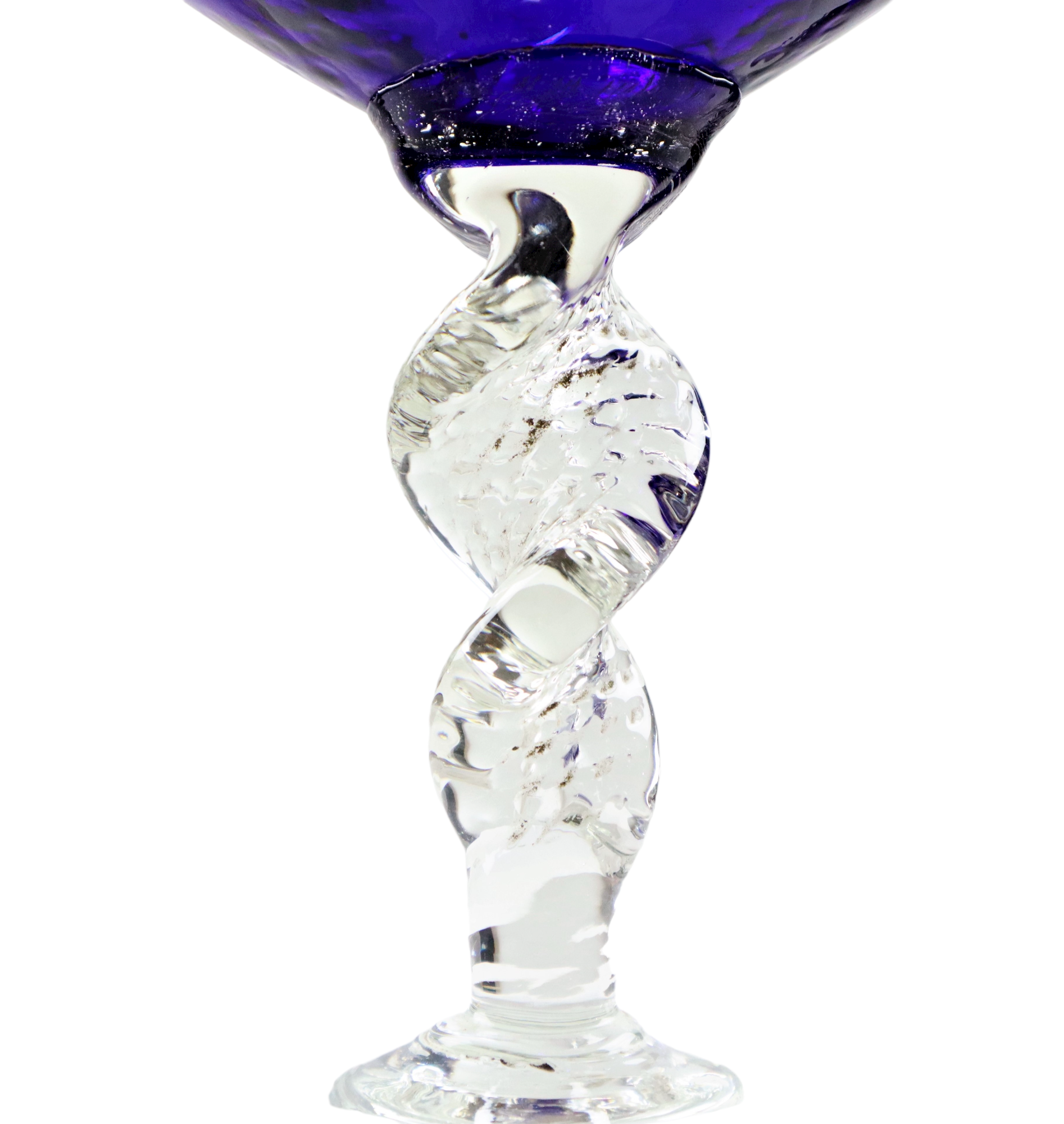 Blue glass snifter vase brandy cognac cobalt empoli italy 33cm