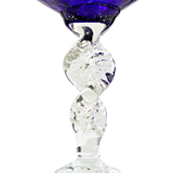 Blue glass snifter vase brandy cognac cobalt empoli italy 33cm