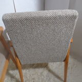 Pair of vintage Scandinavian armchairs from the 60s light wood