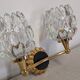 Set of 4 double Art Deco wall lights in Murano glass, France circa 1930.