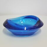 70s blue glass ashtray