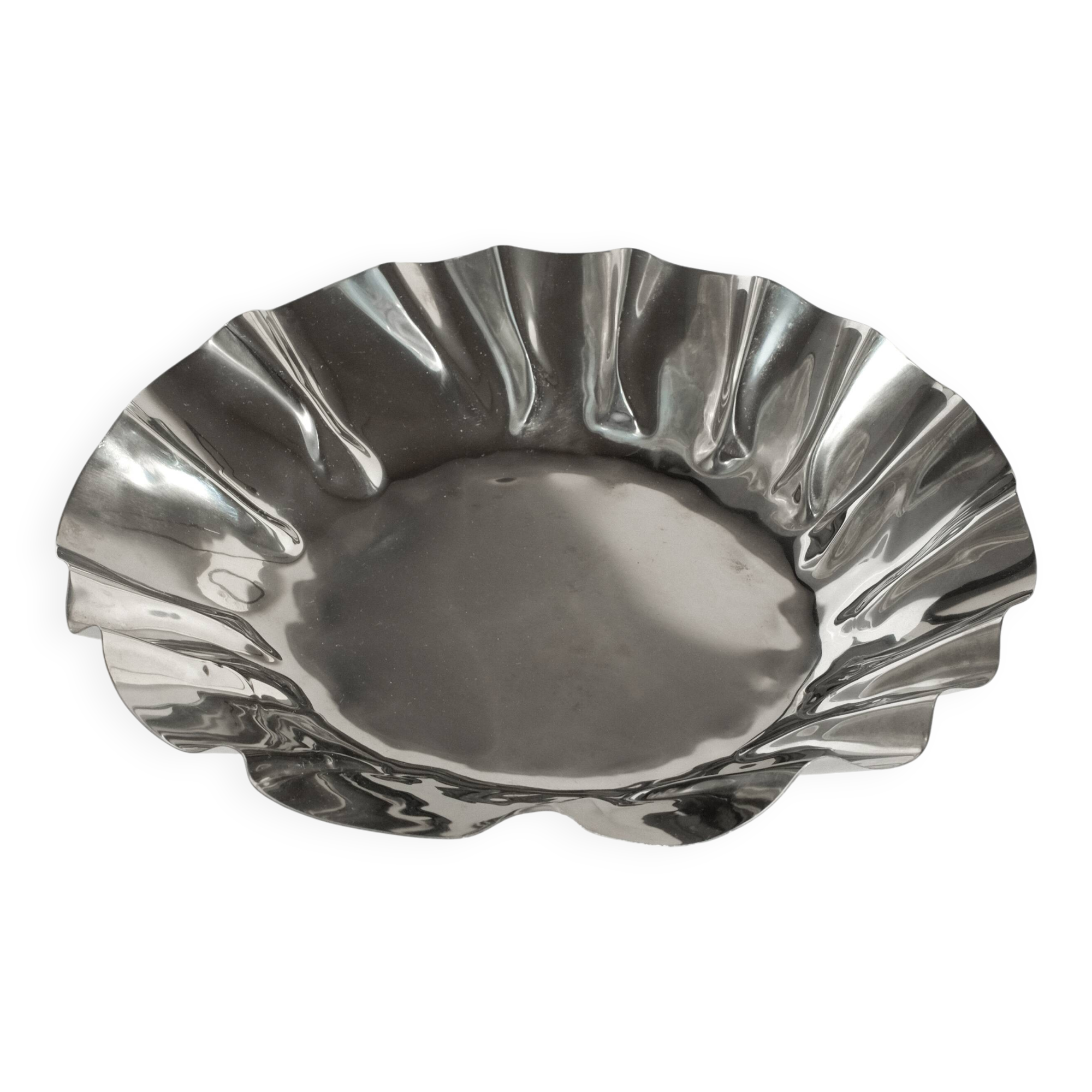 Large folded chrome bowl