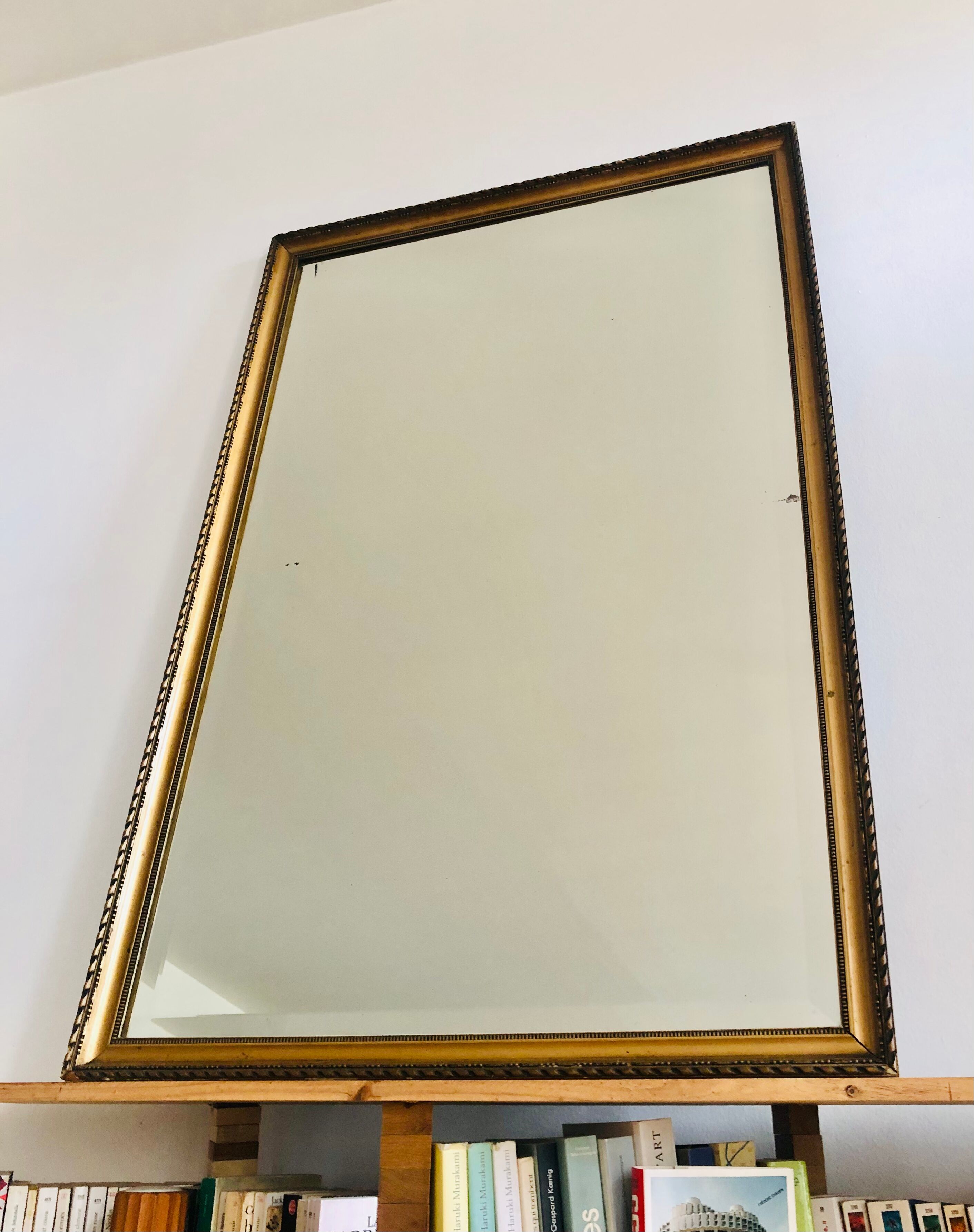 Old mirror in wood and gilded stucco, 114 x 93 cm