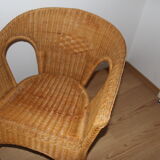 Pair of vintage wicker armchairs