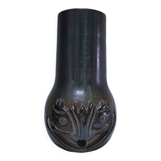 wall-mounted glazed ceramic head, unique piece