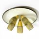 Very rare 5-arm mid-century modern metal bag ceiling lamp with round white