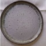 Lot de 5 assiettes à dessert en grès émaillé gris bleuté