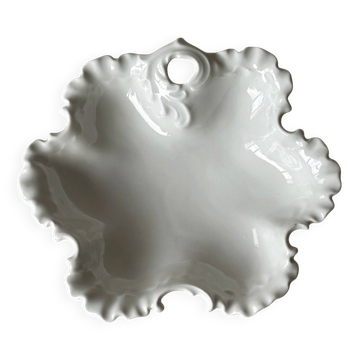 Coupelle porcelaine blanche forme feuille