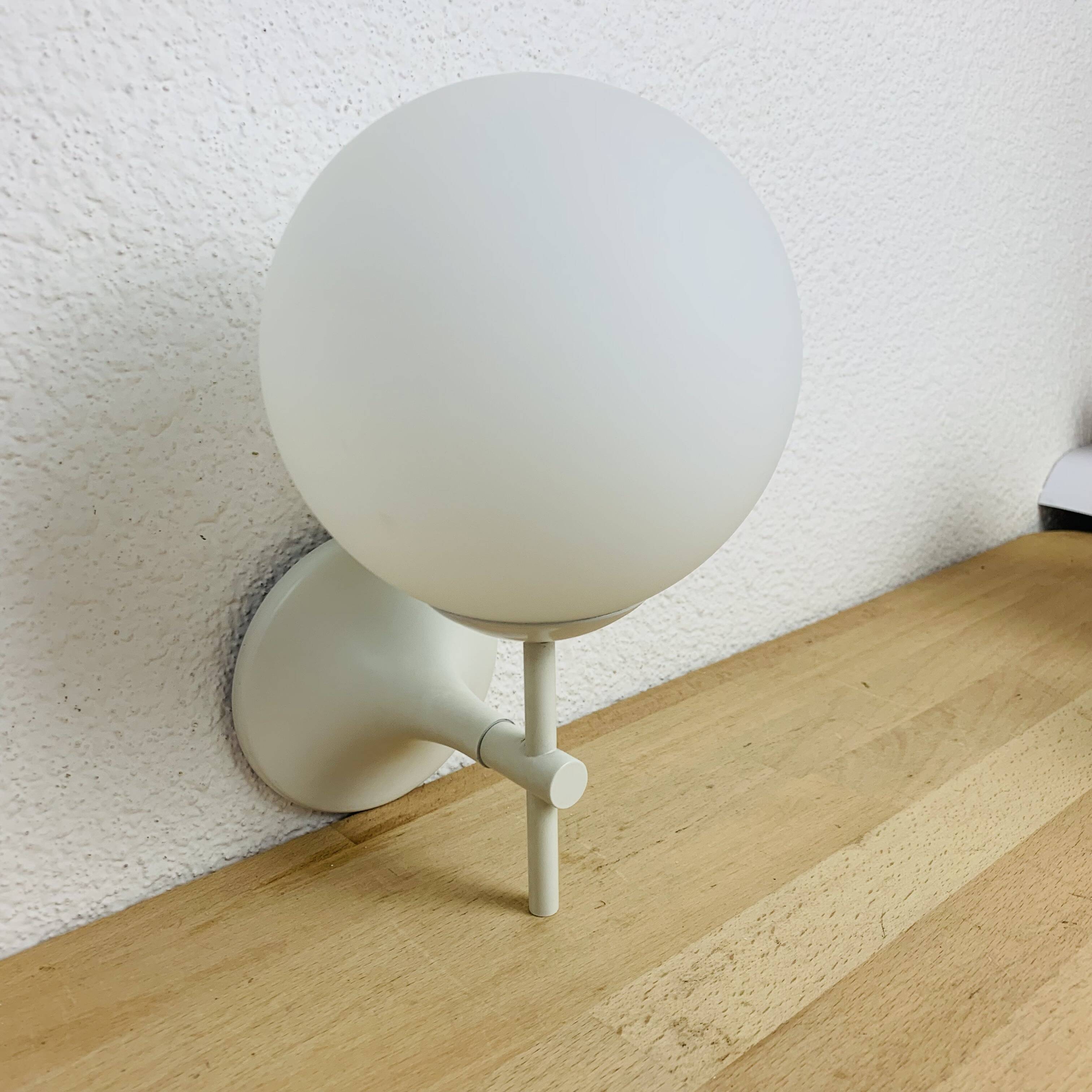 3 Max Bill wall lights for Temde in opaline, 1970s