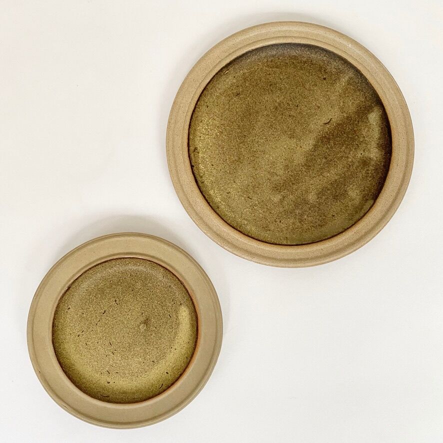 Vintage stoneware serving plates from the 70s